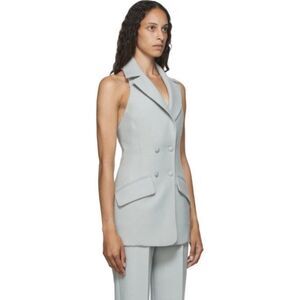 Materiel Tbilisi Wool Double-Breasted Halter Blazer Vest Women's US 2 -Stone NWT